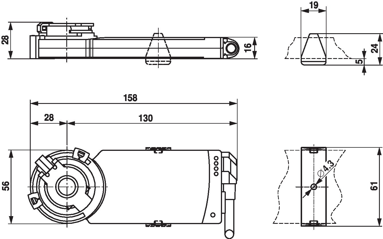 Электропривод Belimo CM24-SR-L (2 Н·м)