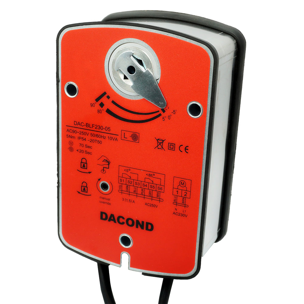 Электропривод DACOND DAC-BLF24-15 (15 Н·м, 24 В, для ОЗК, с пружиной)